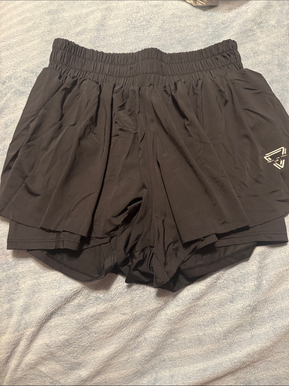 Black Women's Athletic Layered Shorts